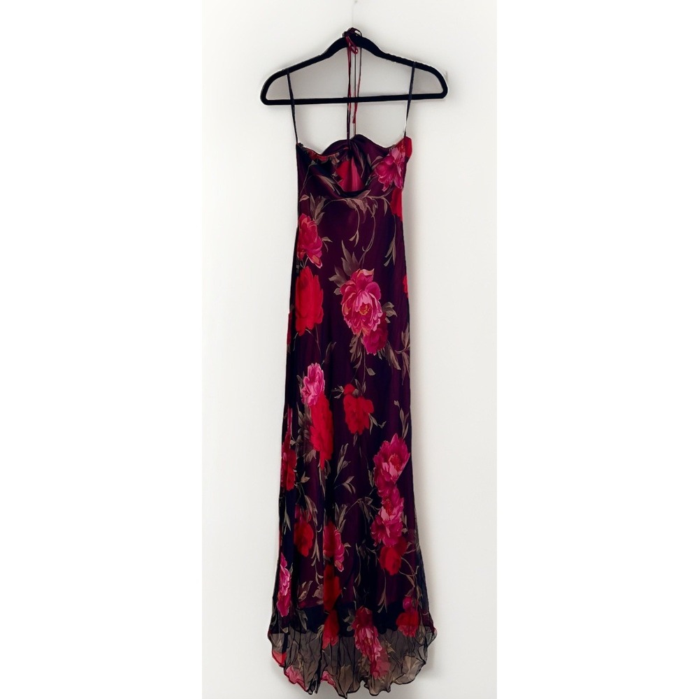 Silk Laundry Shelli Segal NWT 90s Vintage Deadstock Floral Dress Size 4 1995 - Picture 2 of 8